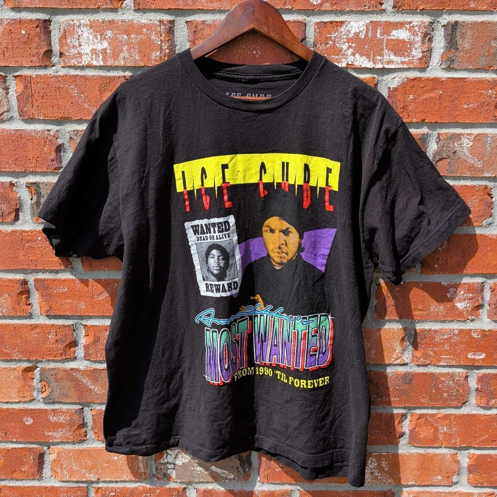 Ice Cube Graphic Tee Mens XL Black Amerikkka's Most Wanted Rap Shirt 2021
